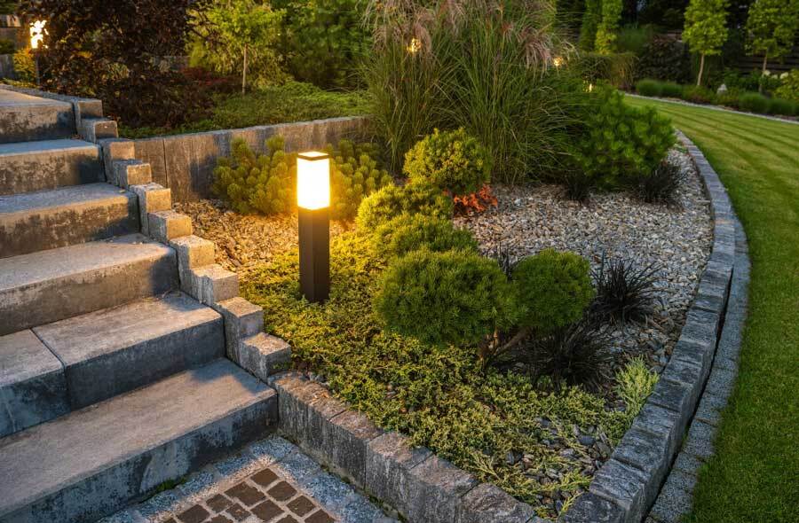 CPTED Crime Prevention Through Environmental Design - Backyard Steps with Path Light