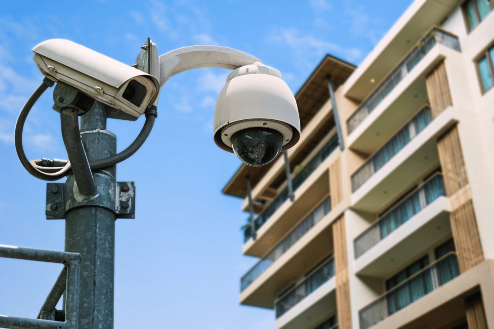 Security camera in apartment shops